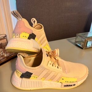 Women’s Adidas Sneakers: The Wmns NMD_R1 'Wonder White Pulse Yellow